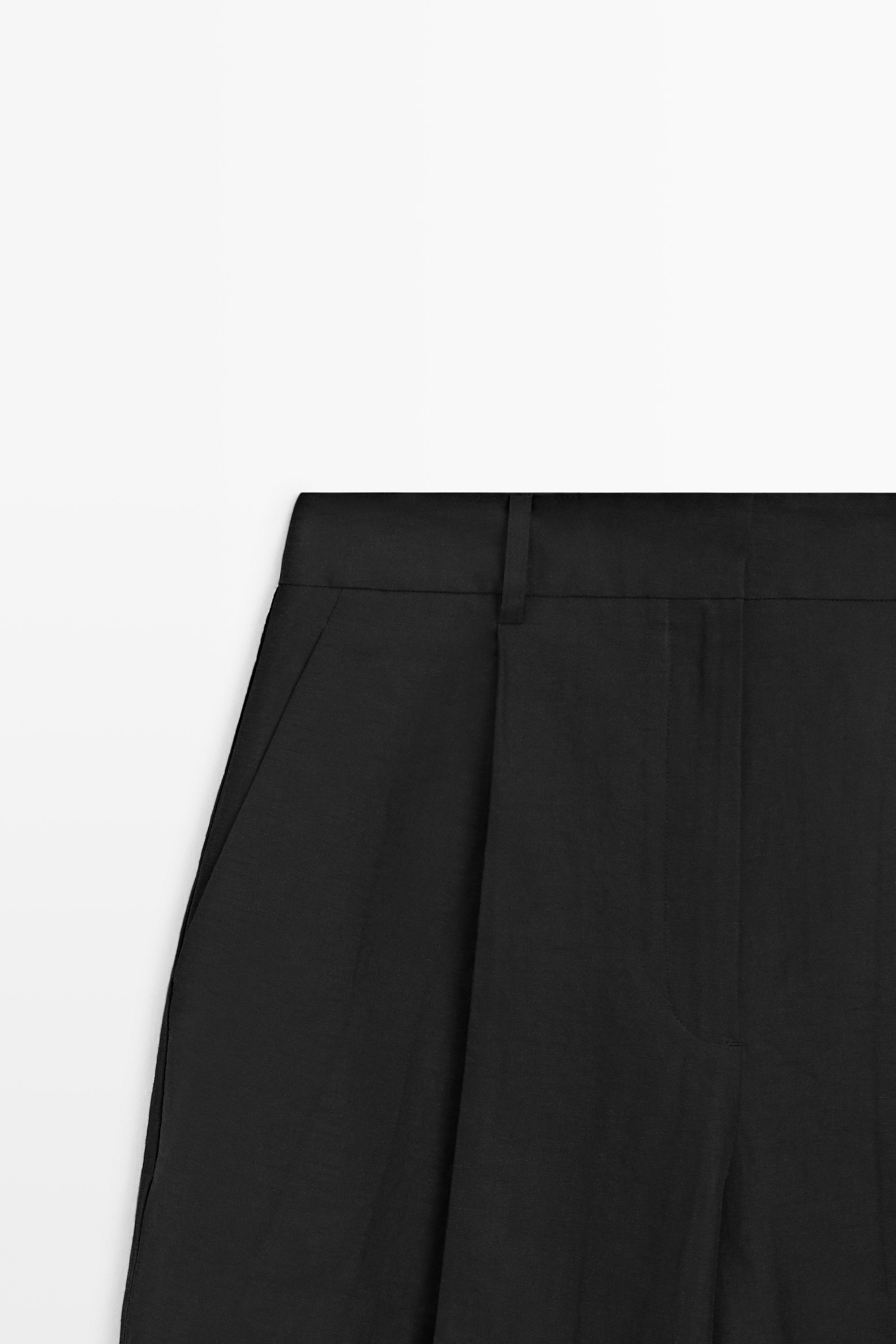 Linen blend pleated trousers - STUDIO